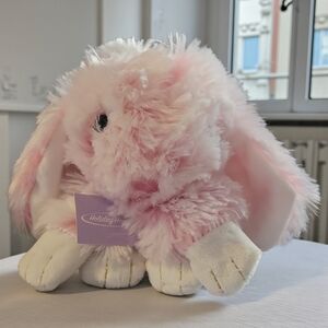Holiday Home Plush Soft Clip On Easter Bunny Rabbit 8" Toy Pink w/ Floppy Ears